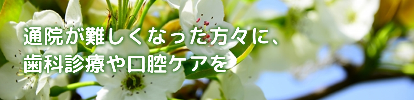 通院が難しくなった方々に、歯科診療や口腔ケアを